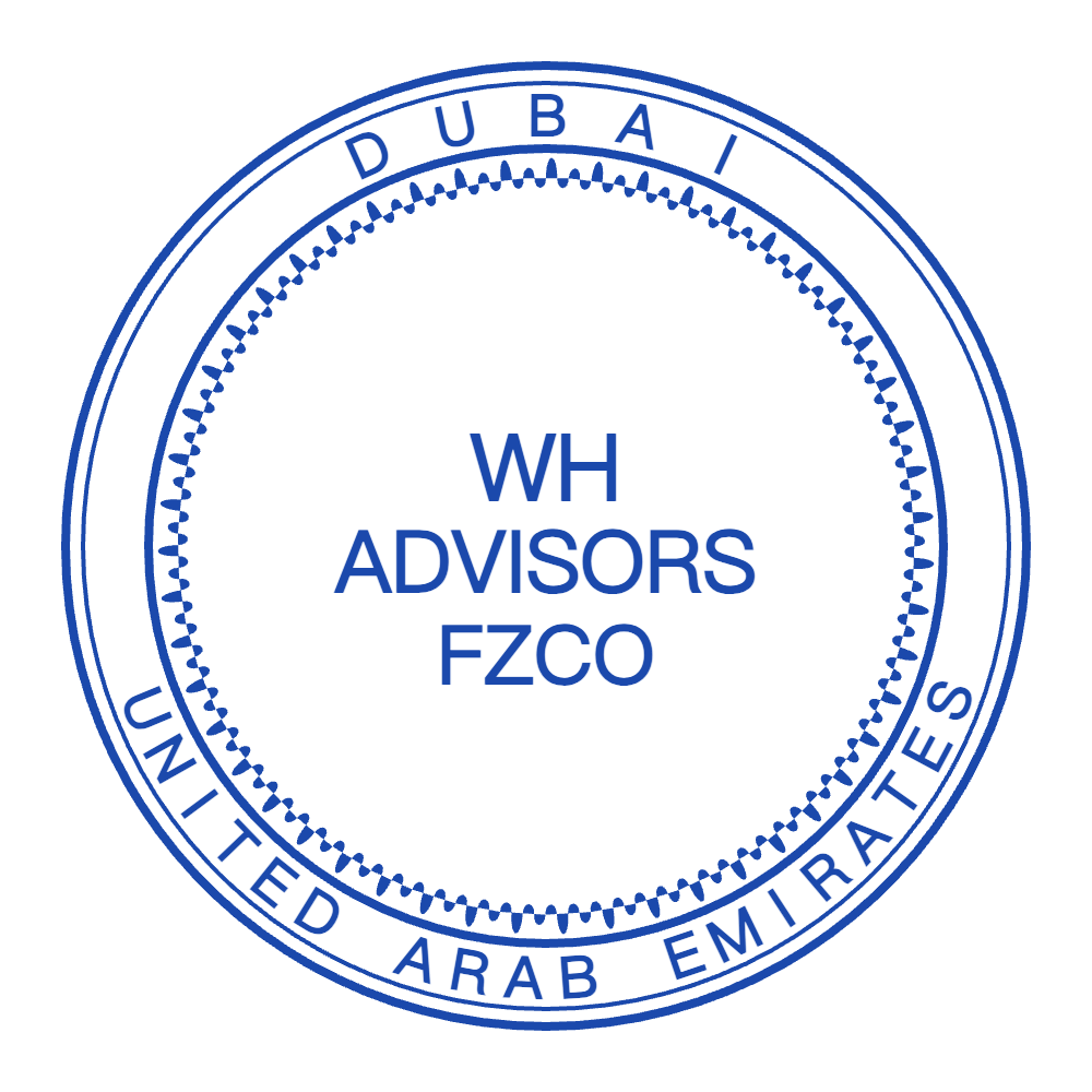 Round business stamp layout with “FZCO” lettering and curved text, #1867027