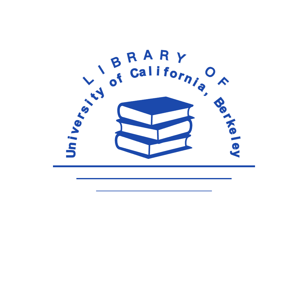 Round library ownership stamp layout with “University of California” lettering and curved text, #5756191