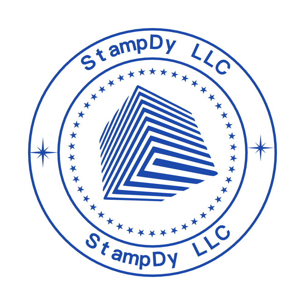 Personalize this round logo stamp in SealsDigital #5601613 SealsDigital round logo stamp with “SealsDigital LLC” lettering and curved text, #5601613