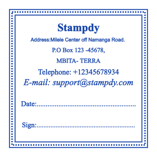 Customize this square business stamp in SealsDigital #2898169 SealsDigital square business stamp with “Sign:........................” lettering, #2898169