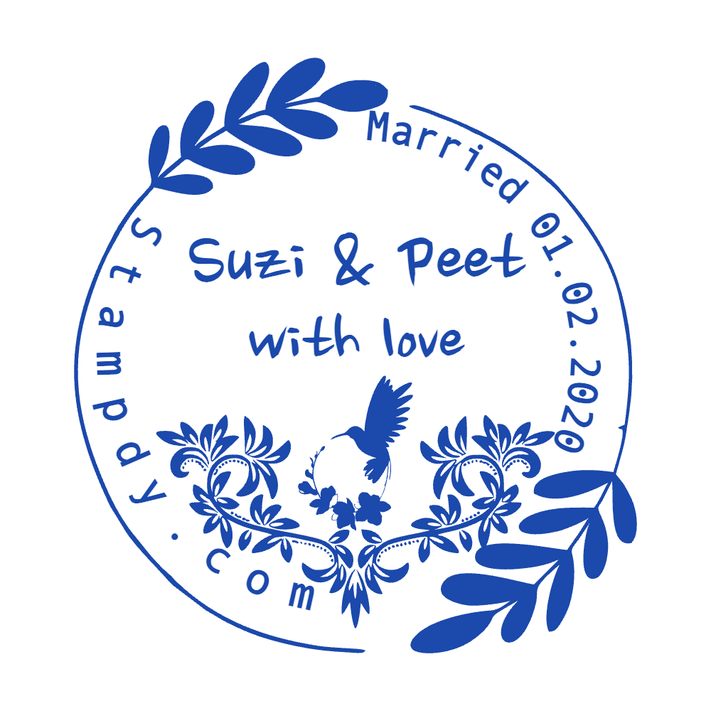 Personalize this round wedding seal in SealsDigital #1937601 SealsDigital round wedding seal with “with love” lettering and curved text, #1937601