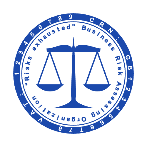 Create a round legal office stamp in SealsDigital #5521543 Round legal office stamp showing “Business Risk Assessing” lettering and curved text, template #5521543