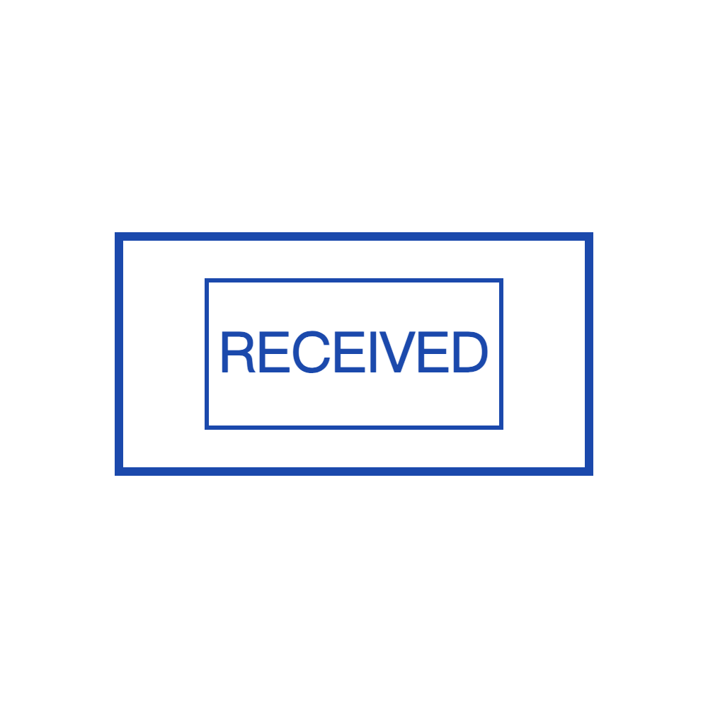 Rectangular received document stamp with “RECEIVED” lettering, SealsDigital #3592643