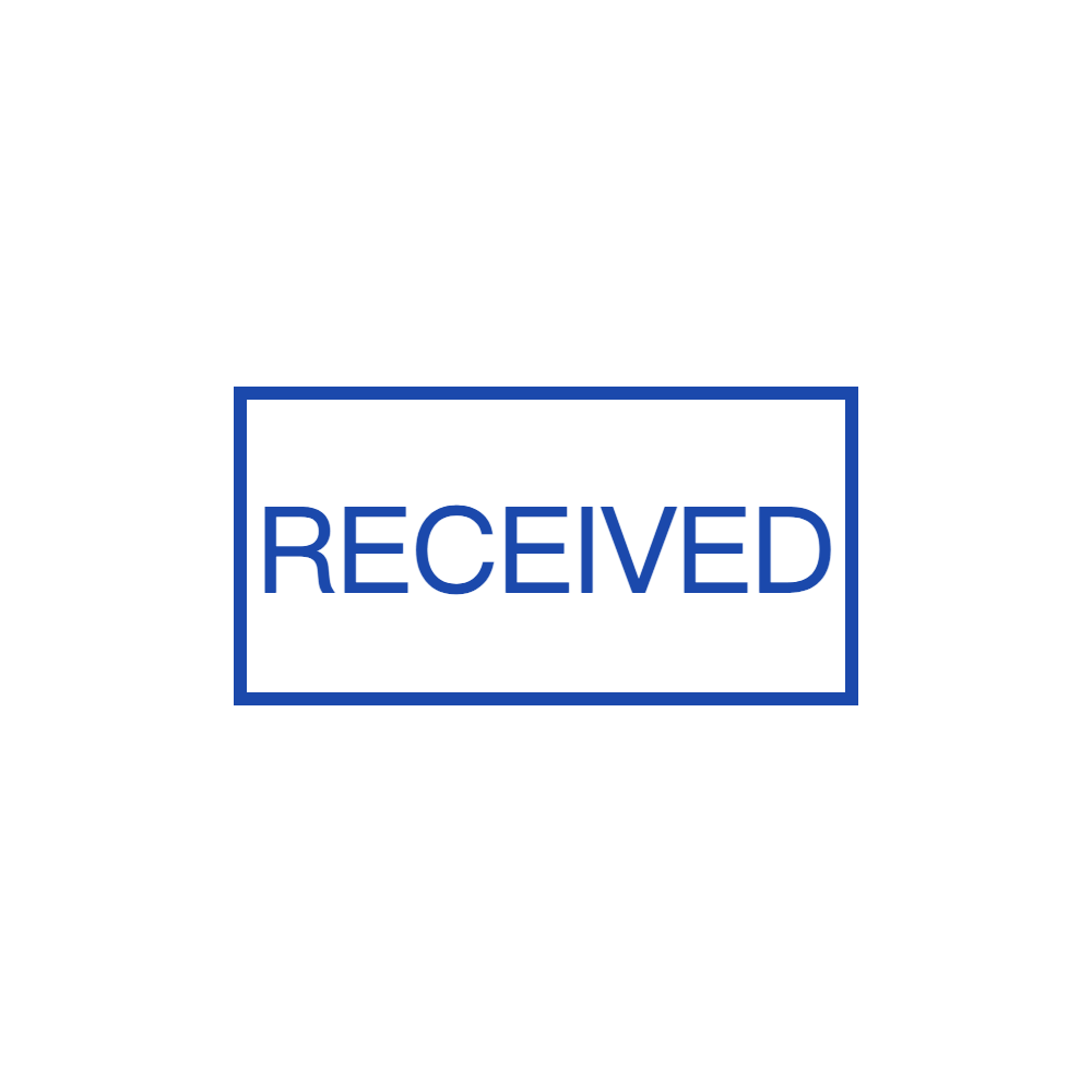 Rectangular received document stamp with “RECEIVED” lettering, SealsDigital #4063887