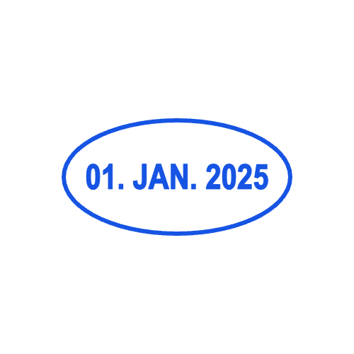 Round date stamp layout with “01. JAN. 2025” lettering, #0925870