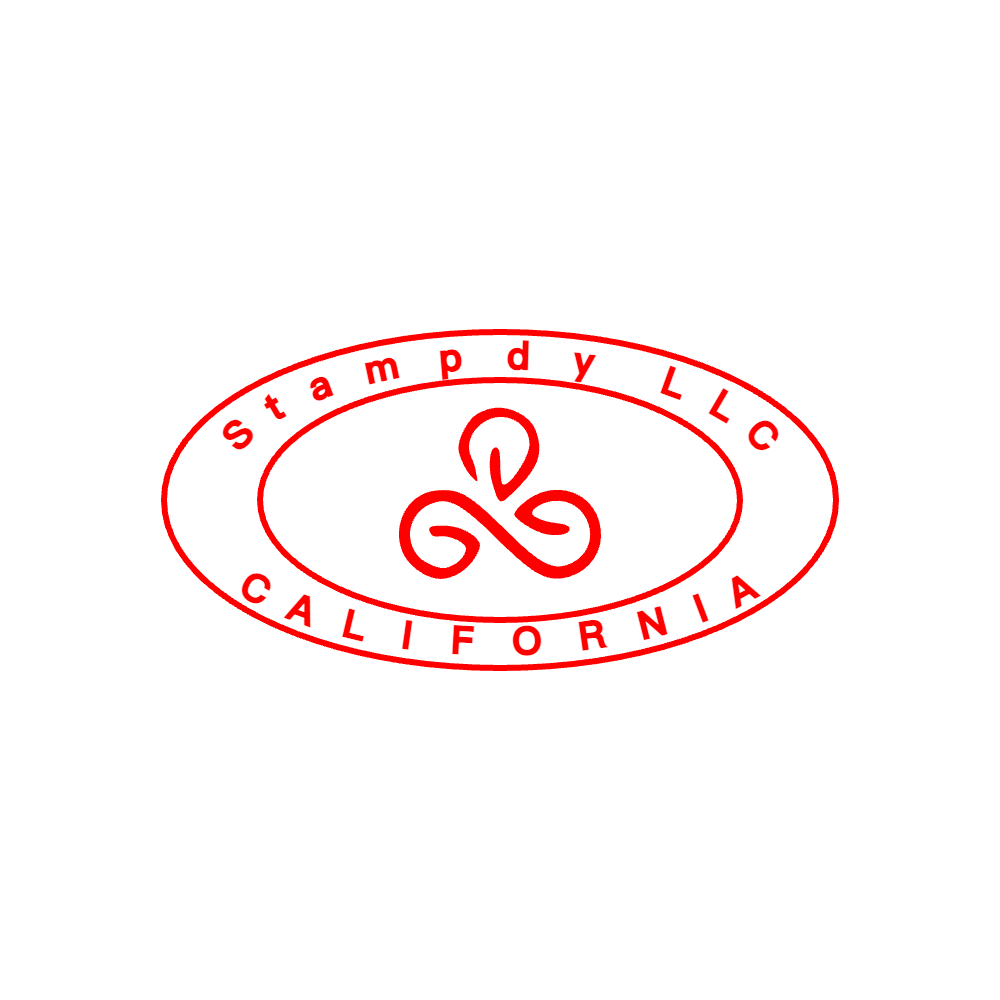 SealsDigital round red-ink seal with “CALIFORNIA” lettering and a graphic emblem, #0259266