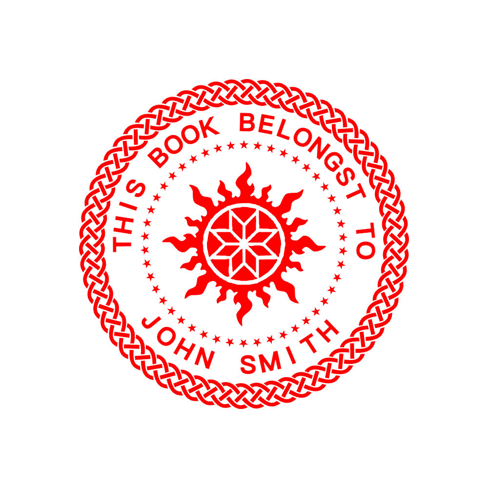 Round red-ink seal showing “JOHN SMITH” lettering and curved text, template #0457900
