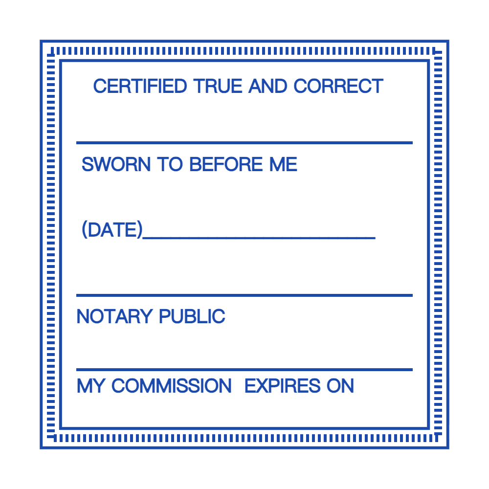 Square square seal showing “MY COMMISSION EXPIRES ON” lettering, template #7109732