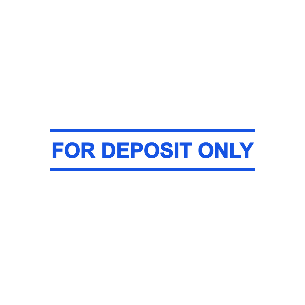 SealsDigital rectangular deposit-only stamp with “FOR DEPOSIT ONLY” lettering and divider lines, #1157824