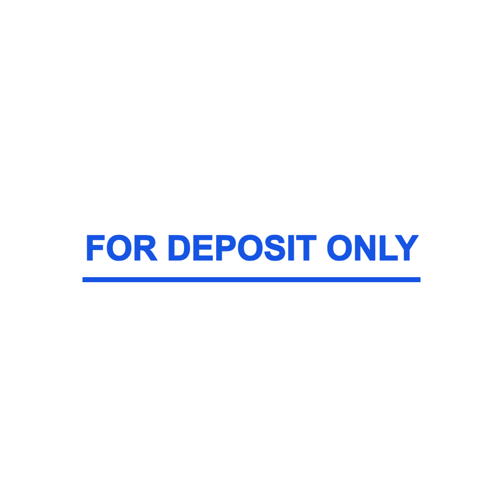 SealsDigital rectangular deposit-only stamp with “FOR DEPOSIT ONLY” lettering and divider lines, #1169720
