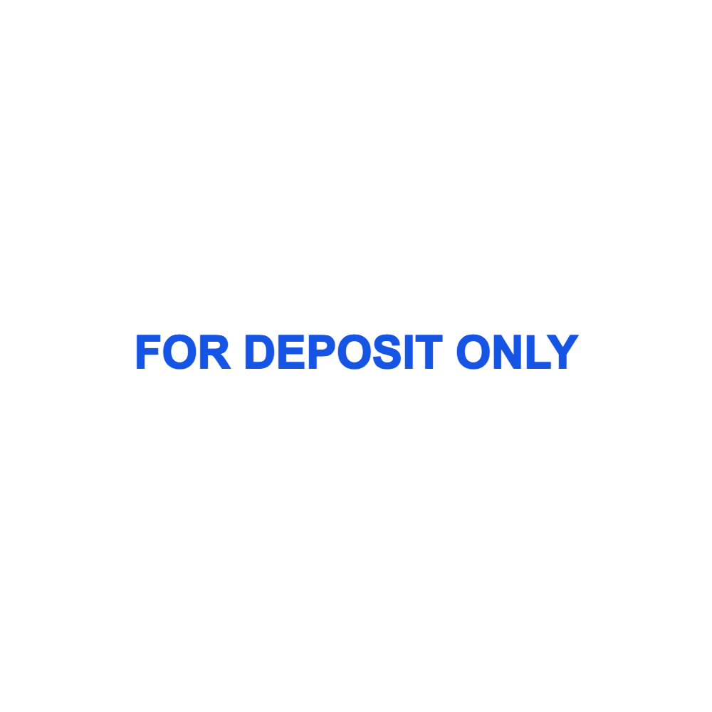 Rectangular deposit-only stamp showing “FOR DEPOSIT ONLY” lettering, template #1217924