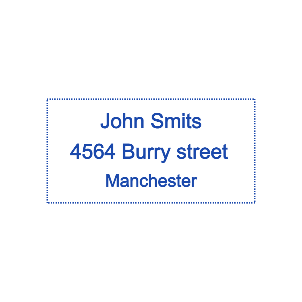Rectangular address stamp with “Manchester” lettering, SealsDigital #0540288