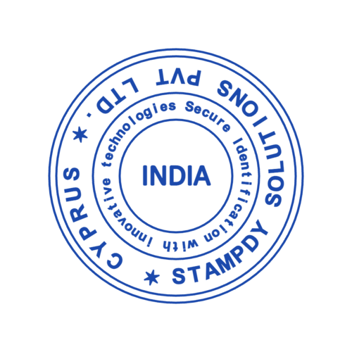 Round Indian business seal showing “INDIA” lettering and curved text, template #1986839