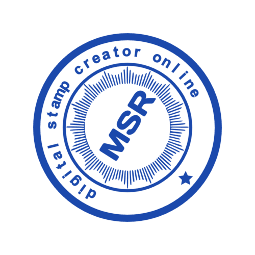 Round Indian business seal with “MSR” lettering and curved text, SealsDigital #3753387