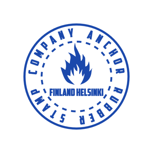 Round Indian business seal showing “FINLAND HELSINKI” lettering and curved text, template #3946036