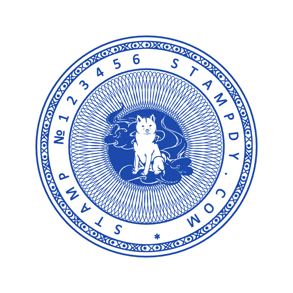 Create a round decorative seal in SealsDigital #7935575 Round decorative seal layout with editable website text and curved text, #7935575