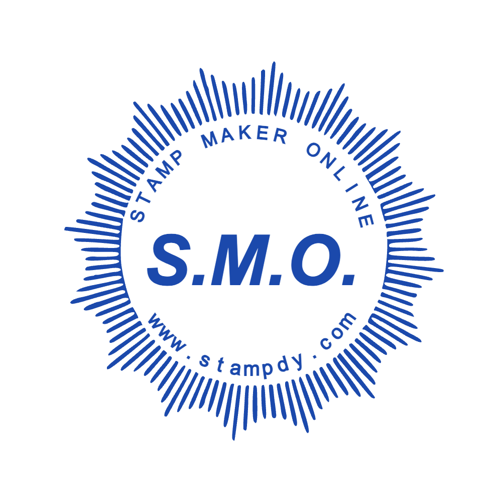 Start a decorative seal design in SealsDigital #9415792 Round decorative seal with “S.M.O.” lettering and curved text, SealsDigital #9415792