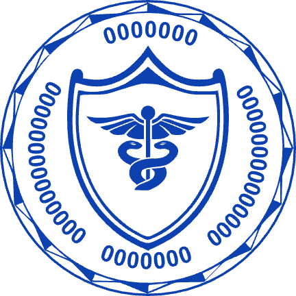 Round medical office stamp layout with serial-number text and curved text, #8842199