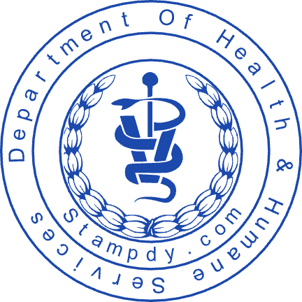 Round medical office stamp with “Department Of Health &” lettering and curved text, SealsDigital #1244101