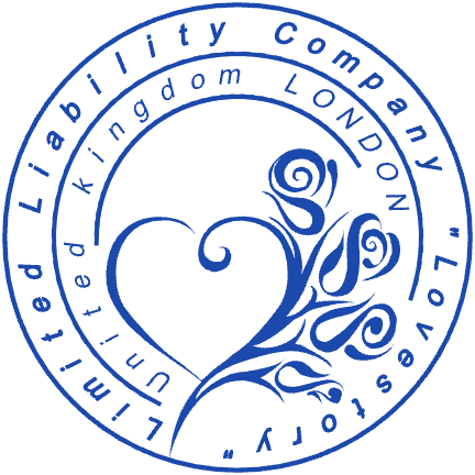Start a wedding seal design in SealsDigital #8377314 Round wedding seal with “United kingdom LONDON” lettering and curved text, SealsDigital #8377314