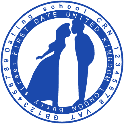 Start a wedding seal design in SealsDigital #9274666 Round wedding seal with “FIRST DATE UNITED KINGDOM” lettering, SealsDigital #9274666