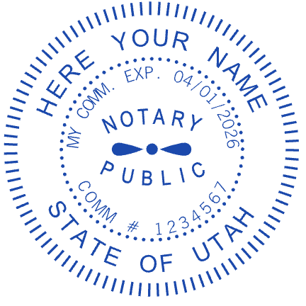 SealsDigital round notary stamp with “MY COMM. EXP. 04/01/2026” lettering and curved text, #3718341