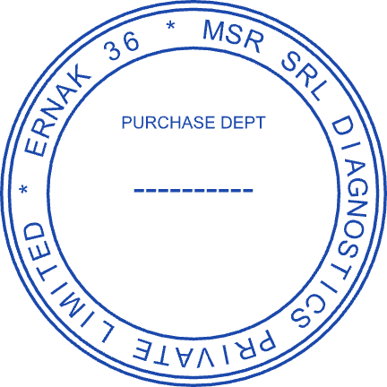 Round rubber stamp with “PURCHASE DEPT” lettering and curved text, SealsDigital #4369036