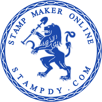 Start an Indian business seal design in SealsDigital #1032591 SealsDigital round Indian business seal with “STAMP MAKER ONLINE” lettering and curved text, #1032591