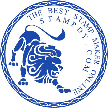 Customize this round Indian business seal in SealsDigital #1289127 SealsDigital round Indian business seal with “THE BEST STAMP MAKER ONLINE” lettering, #1289127