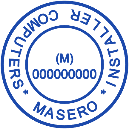 Round Indian business seal showing serial-number text and curved text, template #4529810