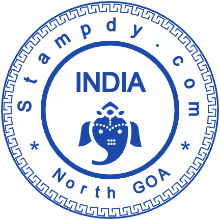 Customize a North Goa elephant business seal in SealsDigital #2689116 Circular North Goa business seal with an elephant emblem and INDIA lettering, SealsDigital #2689116