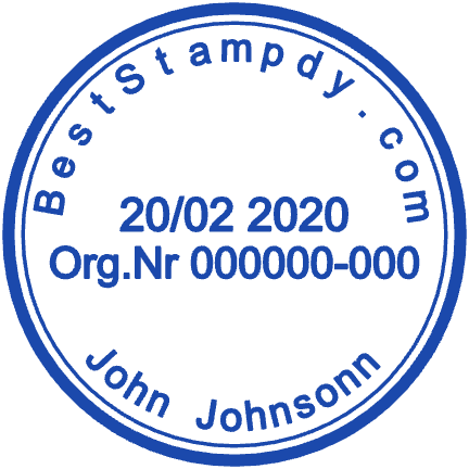 Design a numbered organization seal with date in SealsDigital #3415792 Round John Johnsonn organization seal with registration number and 2020 date, SealsDigital #3415792