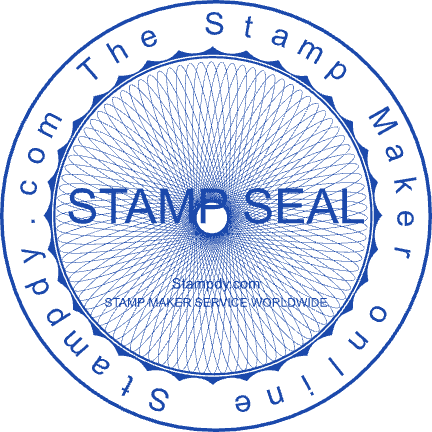 Round SealsDigital company seal with worldwide stamp-maker service lettering, #6635500