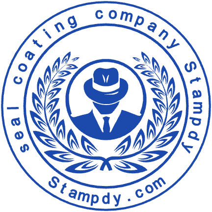 Round seal-coating company inspector emblem with editable business text, SealsDigital #9202397