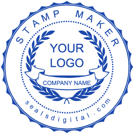 YOUR LOGO marks the centre with a company name on the outer arc, 38 mm layout