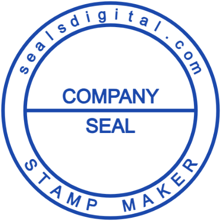 A bold seal label is framed by business lettering around the rim, 38 mm layout