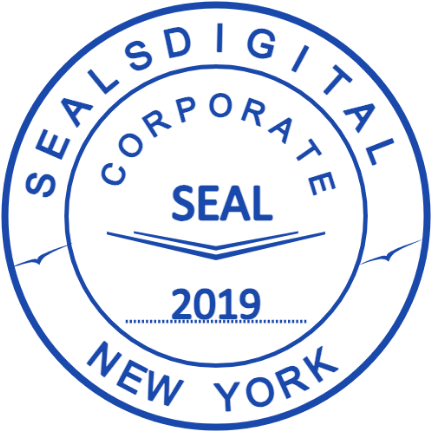 Double ring company seal with a central year and a fine chevron beneath the seal label