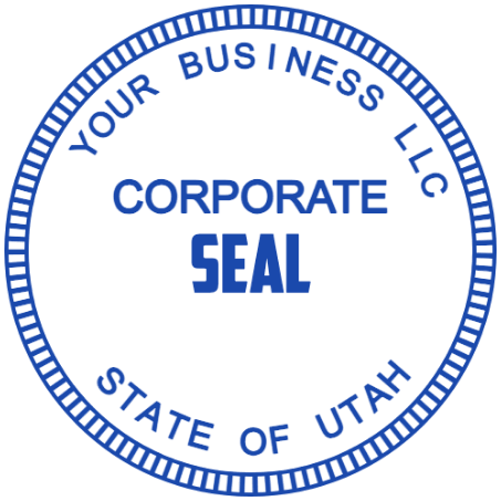 Utah corporate seal with a fine ladder border and stacked center lettering