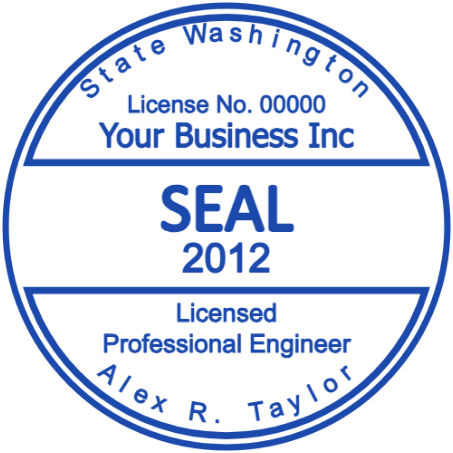 Organize professional details across a three zone seal with SealsDigital Professional seal divided into three horizontal zones for a name, year and credentials