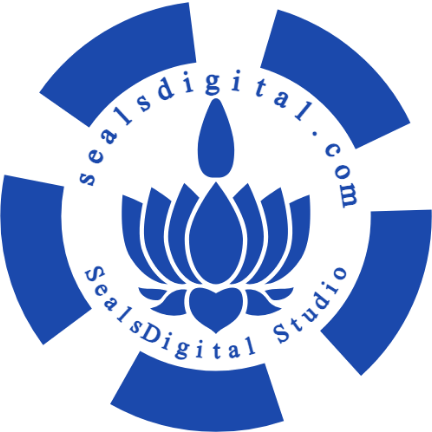 A lotus is framed by separated circular bands and two curved workshop name fields.